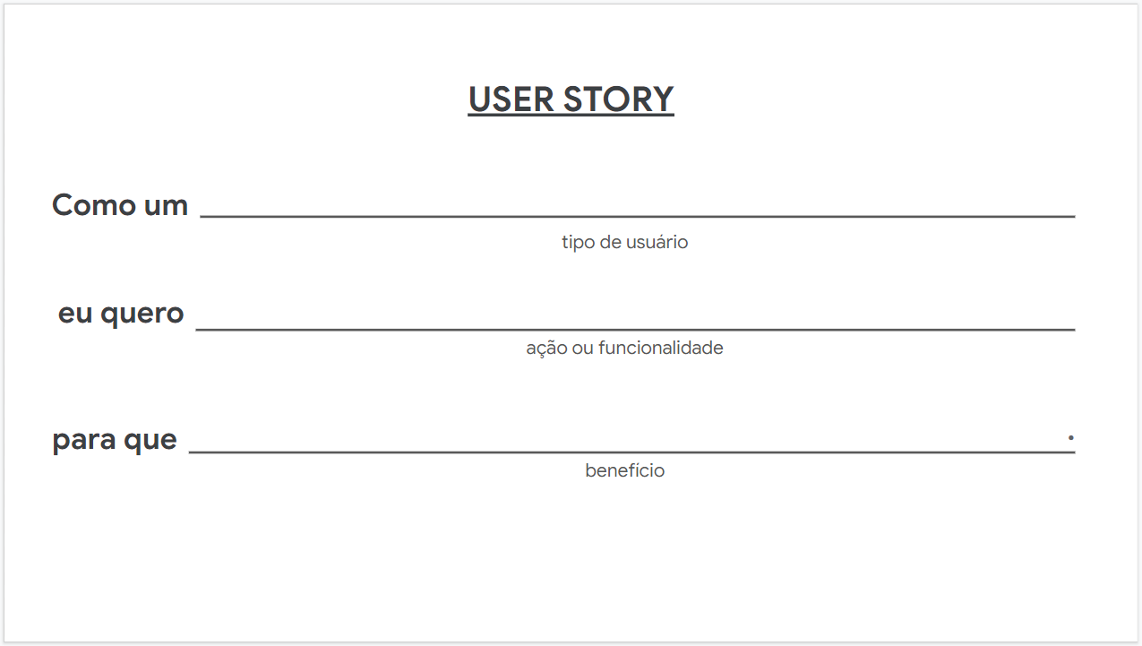 user story template