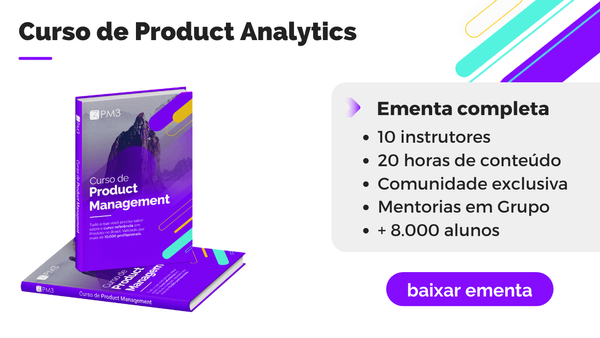 a imagem mostra o anúncio do Curso de Product Analytics da Pm3