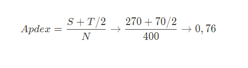 exemplo prático do cálculo de Apdex